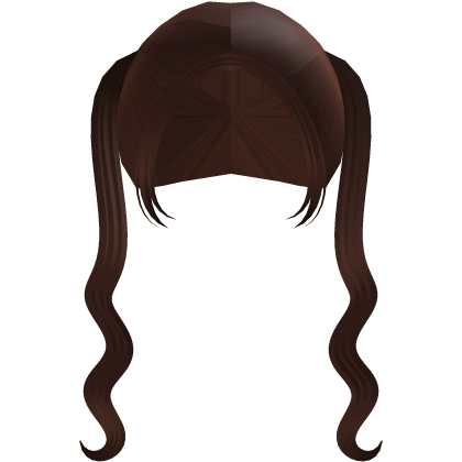 long cutesy wavy pigtails in brown Roblox item
