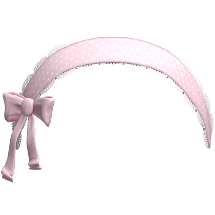 Doll Lace Pink Headband w Bow 