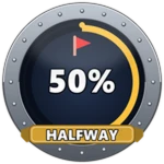 Halfway There! Roblox badge thumbnail