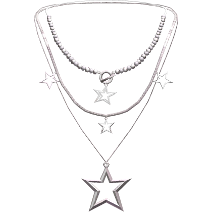 Y2K Star Necklace (White)