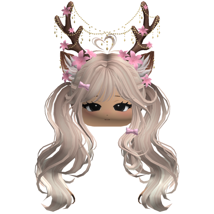Ethereal Christmas Fairy Fawn Pigtails w/ Antlers