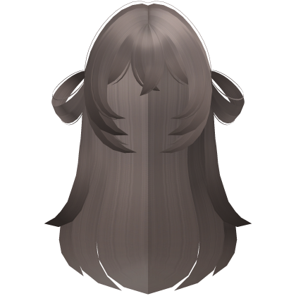 moe long fluffy side bun hair ash brown