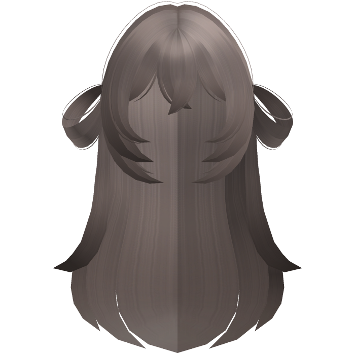 moe long fluffy side bun hair ash brown