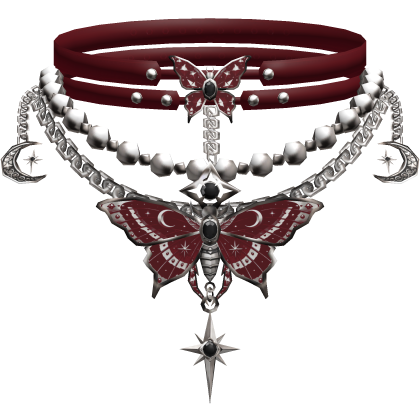 gothic butterfly choker w layered necklaces 3.0