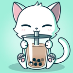 kawaii boba cats