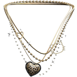 2000s Rhinestone Gold Gyaru Leopard Print Necklace