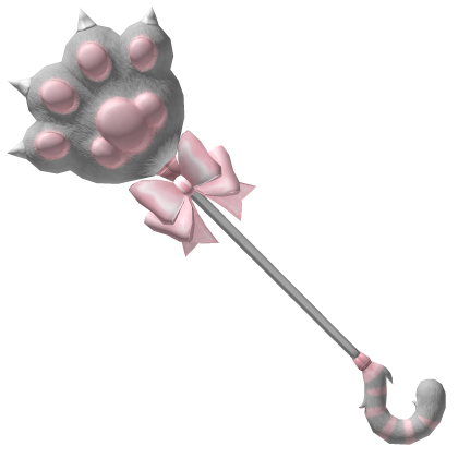 Cat Paws Lollipop Staff - Grey Pastel Pink Pusheen Roblox item