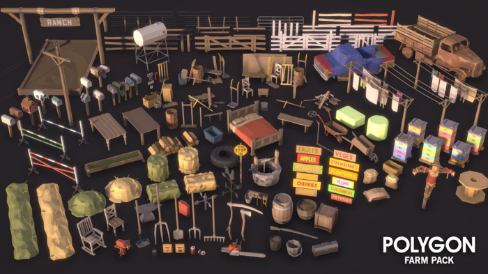 Polygon Farm Props preview 1