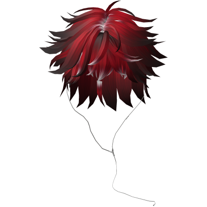 Y2K emo boy with headphones, red black hair