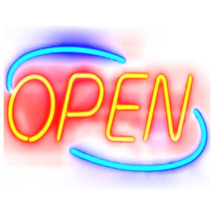 Neon Open Sign - Transparent Background