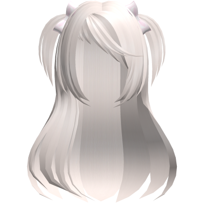 🤍 pretty n scene swept hair w bows platinum Roblox item