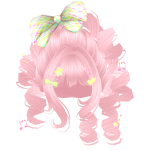 ♡ Cute Gyaru Girl Curls w/ Bow (Pink)