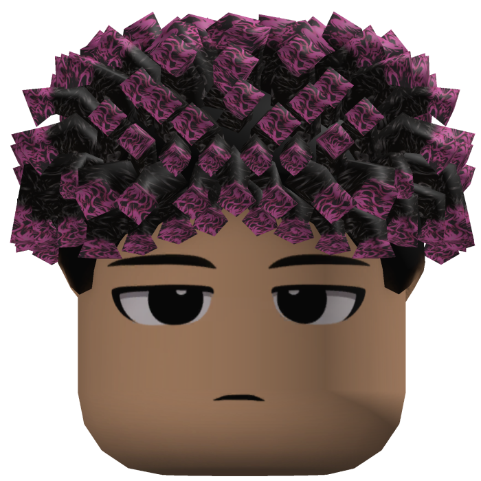 Short Curly Fringe Hair (Black/Pink)