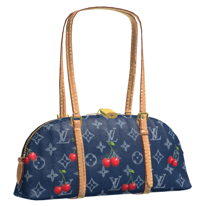 Denim cherry designer bag