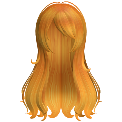 frutiger aero ombre orange wispy long flowy hair