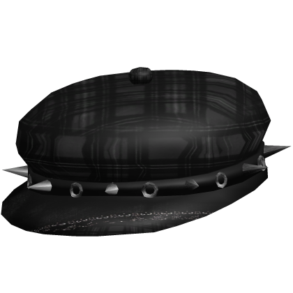 cute vkei emo spiked plaid beret in black