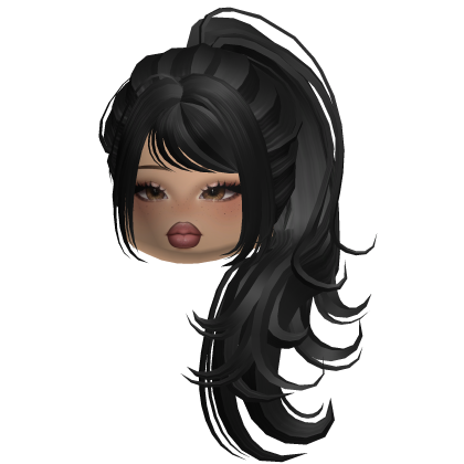 Diva Ponytail w Makeup Face Black Roblox item