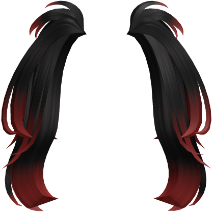 Layered Pigtail Extensions in Black to Red Roblox item
