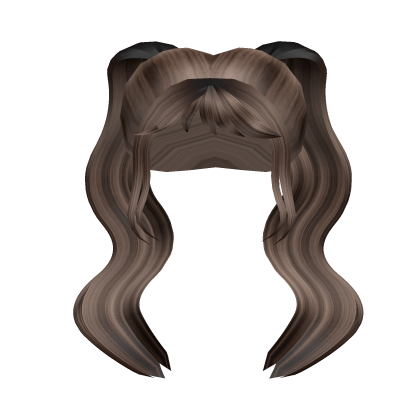 long brown ponytails hair Roblox item