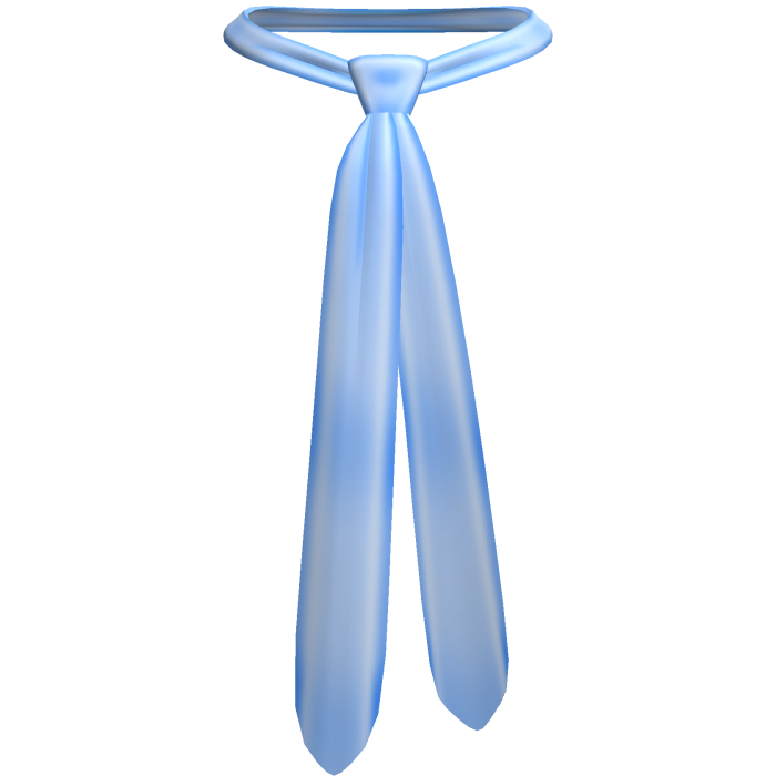 Pastel Blue Preppy Kawaii Skinny Tie Necklace
