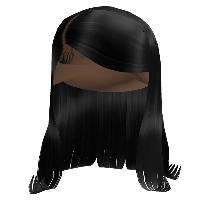 Black Layered Long Hair w/ Side-Swept Bangs