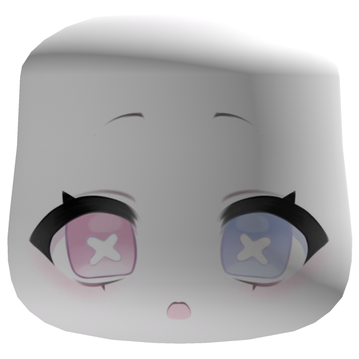 ♡ : cute kawai blue & pink face