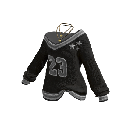 Y2K Varsity Jersey Sweater (Black)