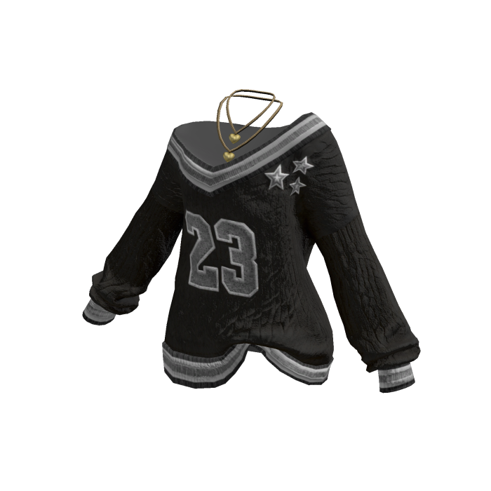 Y2K Varsity Jersey Sweater (Black)