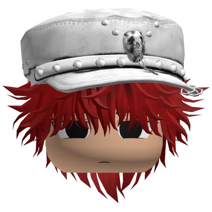 Fluffy Emo White Beret Y2K Boy Hair (Dark Red)