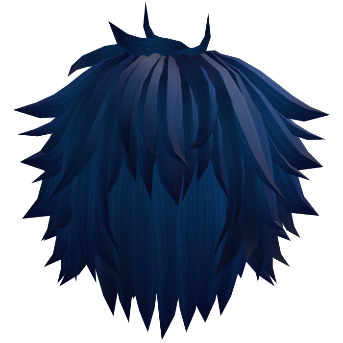 Dark Blue Long Spiky Fluffy Messy Rockstar Hair