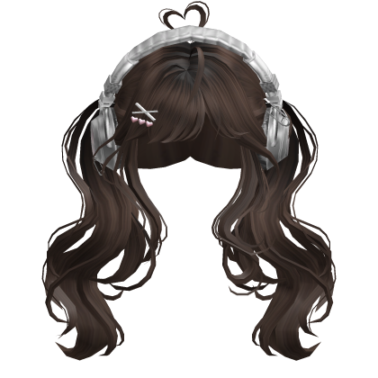 Cute Wavy Pigtails w/Headphonnes (Brown)