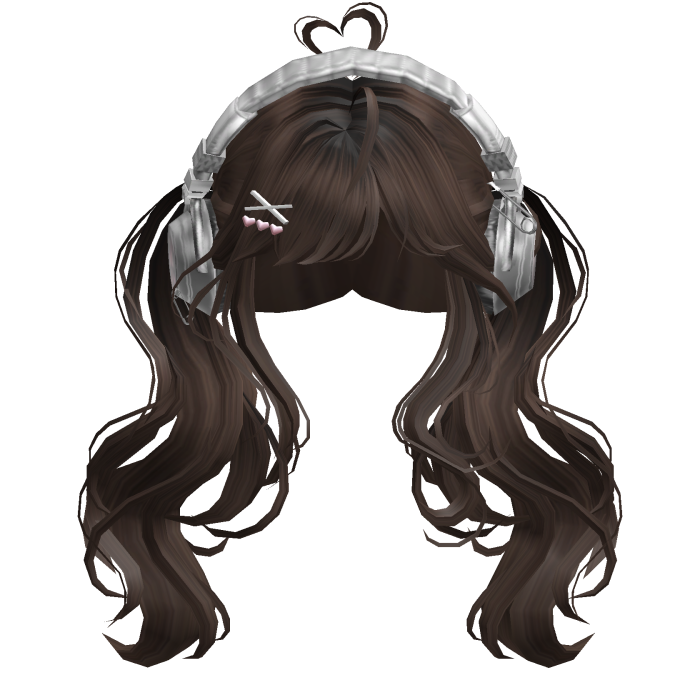Cute Wavy Pigtails w/Headphonnes (Brown)