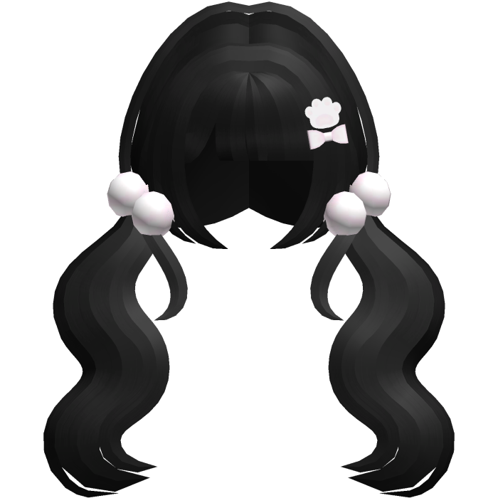 ‿˚♡ kawaii tweencpre dolly flowy pigtails in black