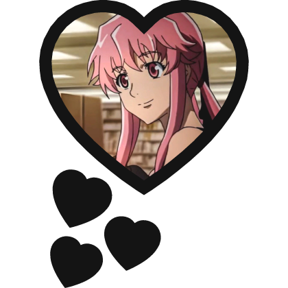 Yuno Gasai Thinking Hearts Mirai Nikki