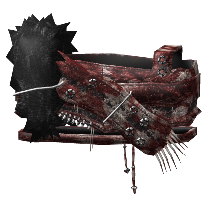 Pierced red n white grunge warrior fur vest thumbnail