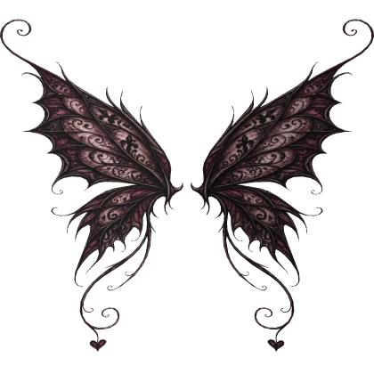 3.0 Gothic Black Pink Butterfly Fairy Wings