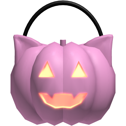 (GLOWING) halloween kitty pumpkin in pink