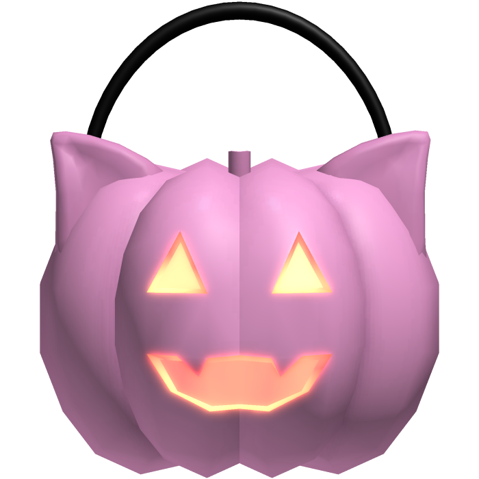 (GLOWING) halloween kitty pumpkin in pink