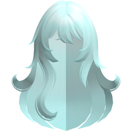 kawaii fluffy messy long anime hair teal