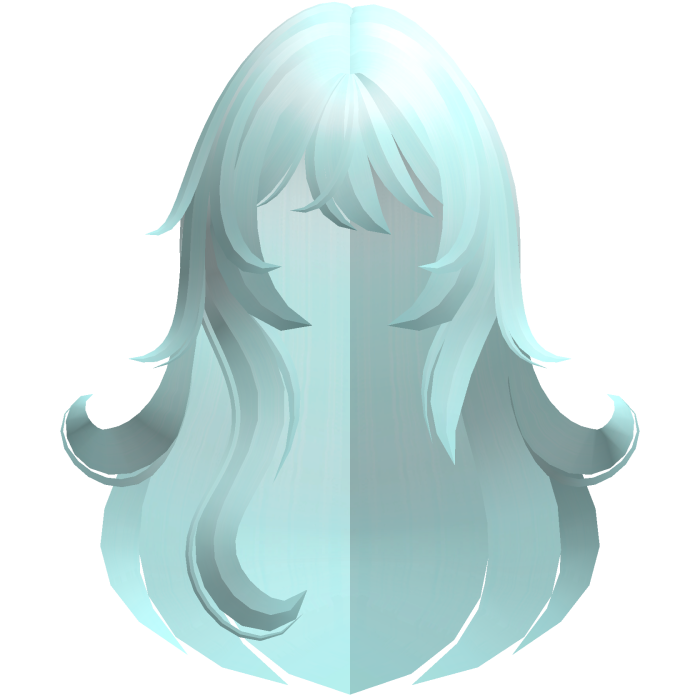 kawaii fluffy messy long anime hair teal