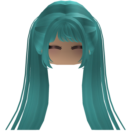 Cute emo y2k hair fluffy (cyan)