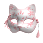 Pink Kitsune Fox Head Face Cute Cat Mask w Bow
