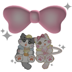kitty hairclip w bow