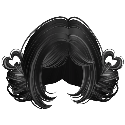 ♡ Heart Swirl Twin Buns (Black Highlights) Roblox item