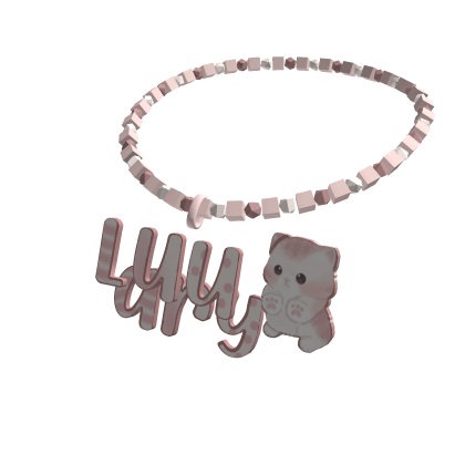 luu-ary pink cat necklace. Roblox item