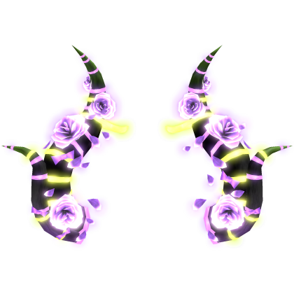 🎃GLOW Halloween Rose Bow Horns Goth Purple Green Roblox item