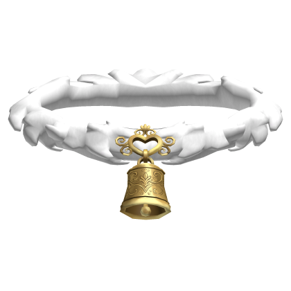 Cow Choker Neck Fur with stylized Bell | White Roblox item