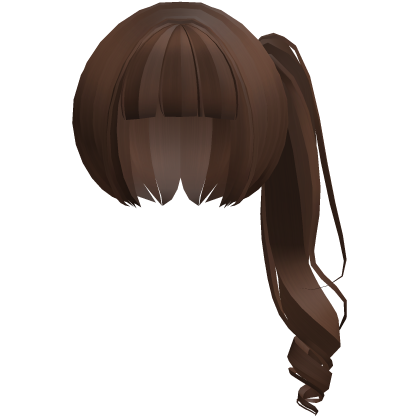 moe neat jirai curly ponytail w bangs brown