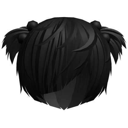 (//_^) black messy anime vkei emo hair w buns