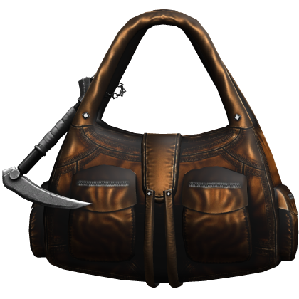 Brown Handheld Streetwear Cargo Bag w/ Scythe